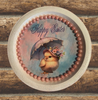 PLATE PLASTIC ROUND Decoupaged Hand Painted Upcycled Repurposed Wall Art EASTER CHICK WITH UMBRELLA - HAPPY EASTER Home Decor Spring Easter Wall Art Gift - JAMsCraftCloset