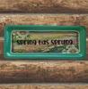 TRAY GREEN Plastic Rectangle Decoupaged Hand Painted Upcycled Repurposed Wall Art SPRING HAS SPRUNG Home Decor Decor Wall Art Gift - JAMsCraftCloset