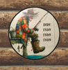 Decoupaged 33 1/3 Vinyl Record HERE FISHY FISHY FISHY Old Fisherman Fishing Wall Art Shelf Sitter Child's Room Decor Country Farmhouse Home Decor Gift Idea - JAMsCraftCloset