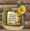 Dollar Tree CLEAR SQUARE Plastic PLATE Farmhouse Country Wall Art Sunflower Design WHEREVER LIFE PLANTS YOU Handmade Gift Idea Crafters Delight {{ JAMsCraftCloset }}