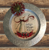Galvanized Metal Round Charger Plate Christmas Decor Decoupaged Farmhouse Country Wall Art Shelf Sitter BELIEVE IN THE MAGIC OF SNOW Handmade Gift Idea - JAMsCraftCloset