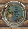 TRAY SHINY SILVER PLASTIC ROUND Decoupaged Hand Painted Upcycled Repurposed Wall Art THE MOST WONDERFUL TIME OF THE YEAR Home Decor Christmas Wall Art Gift - JAMsCraftCloset