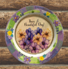 PLATE FLORAL PLASTIC ROUND DECOUPAGED Upcycled Repurposed Wall Art or Shelf Sitter HAVE A BEAUTIFUL DAY YELLOW Background Home Decor Wall Art Gift WEDDING - JAMsCraftCloset