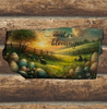 Antique West Virginia Roof Slate Decoupaged EASTER SLATE WALL ART Easter Blessing Field Fence Eggs - Handmade Unique EASTER Holiday Decoration Home Decor Gift {{ JAMsCraftCloset }}