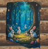 Antique West Virginia Roof Slate Decoupaged EASTER SLATE WALL ART Happy Easter Bunnies - Forest - Handmade Unique EASTER Holiday Decoration Home Decor Gift