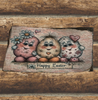 Antique West Virginia Roof Slate Decoupaged EASTER SLATE WALL ART Happy Easter - 3 Cute Eggs - Handmade Unique EASTER Holiday Decoration Home Decor Gift - JAMsCraftCloset
