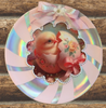 Plastic Round Pink and Silver TRAY Farmhouse Country Easter Decor CHICK IN EGG SHELL Wall Art HAPPY EASTER Cottage Chic Victorian Decor Handmade Gift Idea &nbsp;- JAMsCraftCloset