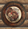 CHARGER PLATE RUSTY BROWN PLASTIC ROUND - HAPPY THANKSGIVING - FAITH - DECOUPAGED Upcycled Repurposed Wall Art or Shelf Sitter Holiday Home Decor Gift - JAMsCraftCloset
