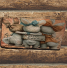 Antique West Virginia Roof Slate Decoupaged EASTER SLATE WALL ART 3 Bunnies Backs - Handmade Unique EASTER Holiday Decoration Home Decor Gift - JAMsCraftCloset
