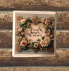 Wood Wall Art Plaque YOU BELONG HERE RIGHT BESIDE ME Square Decoupaged Home Decor Gift Idea Positive Saying Wedding Gift - JAMsCraftCloset