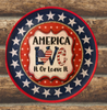 Plastic Round Star TRAY Farmhouse Country Patriotic AMERICA - LOVE IT OR LEAVE IT Wall Art HAPPY FOURTH OF JULY Cottage Chic Victorian Decor Handmade Gift Idea &nbsp;- JAMsCraftCloset