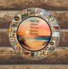 PLATE PLASTIC ROUND Beachy Border DECOUPAGED Upcycled Repurposed Wall Art or Shelf Sitter MEET ME WHERE THE SUN TOUCHES THE SEA Beach Theme Home Decor Gift - JAMsCraftCloset