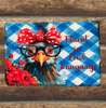 Antique Roof Slate Hand Painted DECOUPAGED - FLUENT IN FOWL LANGUAGE - WHIMSICAL HEN - Unique Country Farmhouse Wall Art Gift - JAMsCraftCloset