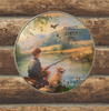 Decoupaged 33 1/3 Vinyl Record PERFECT SUMMER DAY Boy and Dog Fishing Wall Art Shelf Sitter Child's Room Decor Country Farmhouse Home Decor Gift Idea - JAMsCraftCloset