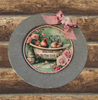 Galvanized Metal Round Charger Plate With Hanging Hook Decoupaged Farmhouse Country Wall Art Shelf Sitter WELCOME TO THE COOP Bathroom Decor Handmade Gift Idea - JAMsCraftCloset