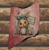 Antique West Virginia Roof Slate Decoupaged EASTER SLATE WALL ART &nbsp;Happy Easter Bunny With Blue Bow - Handmade Unique EASTER Holiday Decoration Home Decor Gift - JAMsCraftCloset