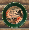 Pie Pan Forrest Green LOVE YOU TILL THE COWS COME HOME Farmhouse Country Cows Wall Art Handmade Hand Painted Repurposed Upcycled Gift Idea Crafters Delight {{ JAMsCraftCloset }}