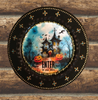 CHARGER PLATE BLACK PLASTIC ROUND Halloweens DECOUPAGED Upcycled Repurposed Wall Art or Shelf Sitter ENTER IF YOU DARE Holiday Home Decor Gift - JAMsCraftCloset