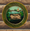 PLATE CHARGER JUNGLE DESIGN PLASTIC ROUND DECOUPAGED Upcycled Repurposed Wall Art or Shelf Sitter WELCOME TO THE JUNGLE Decor Kitchen Decor Home Decor Wall Art Gift WEDDING - JAMsCraftCloset