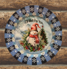 PLATE PLASTIC ROUND Blue and White DECOUPAGED Upcycled Repurposed Wall Art or Shelf Sitter I'D MELT FOR YOU Christmas Holiday Snowman Home Decor Wall Art Gift WEDDING - JAMsCraftCloset