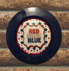 PLATE CHARGER NAVY BLUE PLASTIC ROUND DECOUPAGED Upcycled Repurposed Wall Art or Shelf Sitter RED WHITE BLUE 4TH OF JULY Decor Kitchen Decor Home Decor Wall Art Gift WEDDING - JAMsCraftCloset