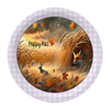 ROUND Digital Graphic Design HAPPY FALL - FOX BUNNIES and LEAVES Decor Lake Scene With Animals First Home Sublimation Decoupage PNG SVG Country Farmhouse Home Decor Wall Art Shelf Sitter Gift Crafters Delight - JAMsCraftCloset