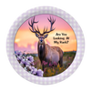 ROUND Digital Graphic Design HUNTERS ARE YOU LOOKING AT MY RACK Deer Decor Lake Scene With Animals First Home Sublimation Decoupage PNG SVG Country Farmhouse Home Decor Wall Art Shelf Sitter Gift Crafters Delight