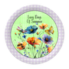 ROUND Digital Graphic Design LAZY DAYS OF SUMMER Green With Dragonfly Butterfly Bee Floral Wedding Gift First Home Sublimation Decoupage PNG SVG Country Farmhouse Home Decor Wall Art Shelf Sitter Gift Crafters Delight - JAMsCraftCloset