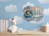 Large FANCY SHAPED Wooden Decoupaged NURSERY SIGN Farmhouse Country Wall Art BABY SLEEPING - BOY and GIRL Handmade BABY SHOWER Gift Idea Crafters Delight - JAMsCraftCloset