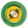 ROUND Digital Graphic Design &nbsp;Merry Christmas Holly Berries Yellow Background - CHRISTMAS DESIGN PNG-JPEG-PDF-SVG-Decoupage-Sublimation Design Graphic Country Farmhouse Home Decor HOLIDAY Decor Gift Crafters Delight - JAMsCraftCloset