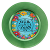 ROUND Digital Graphic Design - WALK BY FAITH VIBRANT FLORAL BLUE BACKGROUND - Wedding Gift HOME DECOR Sublimation Decoupage PNG SVG PDF JPEG Country Farmhouse Wall Art Shelf Sitter Gift Crafters Delight - JAMsCraftCloset