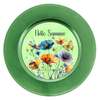 ROUND Digital Graphic Design HELLO SUMMER Green With Dragonfly Butterfly Bee Floral Wedding Gift First Home Sublimation Decoupage PNG SVG Country Farmhouse Home Decor Wall Art Shelf Sitter Gift Crafters Delight - JAMsCraftCloset