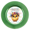 ROUND DIGITAL Graphic Design CHICK WITH FLOWERS IN HER HAIR - HAPPY EASTER Sublimation PNG SVG Country Farmhouse Home Decor Sign Shelf Sitter Wall Art Decor Wreath EASTER Design Gift Crafters Delight - JAMsCraftCloset