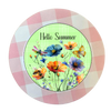 ROUND Digital Graphic Design HELLO SUMMER Green With Dragonfly Butterfly Bee Floral Wedding Gift First Home Sublimation Decoupage PNG SVG Country Farmhouse Home Decor Wall Art Shelf Sitter Gift Crafters Delight - JAMsCraftCloset