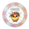 ROUND DIGITAL Graphic Design CHICK WITH FLOWERS IN HER HAIR - HAPPY EASTER Sublimation PNG SVG Country Farmhouse Home Decor Sign Shelf Sitter Wall Art Decor Wreath EASTER Design Gift Crafters Delight - JAMsCraftCloset