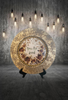 PLATE CHARGER GOLD EMBOSSED FLORAL PLASTIC ROUND DECOUPAGED Upcycled Repurposed Wall Art or Shelf Sitter YOU ARE LOVED Home Decor Wedding Gift - JAMsCraftCloset