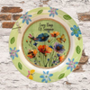 PLATE FLORAL PLASTIC ROUND DECOUPAGED Upcycled Repurposed Wall Art or Shelf Sitter LAZY DAYS OF SUMMER Green Red Blue Floral Home Decor Wall Art Gift WEDDING - JAMsCraftCloset