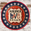 Plastic Round Star TRAY Farmhouse Country Patriotic AMERICA - LOVE IT OR LEAVE IT Wall Art HAPPY FOURTH OF JULY Cottage Chic Victorian Decor Handmade Gift Idea &nbsp;- JAMsCraftCloset