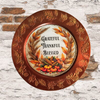 CHARGER PLATE BRONZE PLASTIC ROUND THANKSGIVING - FAITH - DECOUPAGED Upcycled Repurposed Wall Art or Shelf Sitter GRATEFUL THANKFUL BLESSED Holiday Home Decor Gift - JAMsCraftCloset