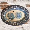 Plastic OVAL TRAY Farmhouse Country Home Holiday Decor BLUE AND WHITE MERRY CHRISTMAS Wall Art &nbsp;- JAMsCraftCloset