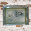 Galvanized Metal RECTANGLE TRAY Farmhouse Country Wall Art or Shelf Sitter JUST BREATHE Handmade Gift Idea &nbsp;- JAMsCraftCloset