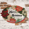 Hard Plastic OVAL TRAY Farmhouse Country Home Decor MERRY CHRISTMAS POINSETTIA Wall Art Cottage Chic Decor Kitchen Decor Victorian Christmas Holiday Decor Handmade Gift Idea &nbsp;- JAMsCraftCloset