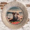 Galvanized Metal Round Charger Plate With Hanging Hook Decoupaged Farmhouse Country Wall Art Shelf Sitter LOVE IS THE PUREST 2 Handmade Gift Idea - JAMsCraftCloset