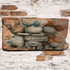 Antique West Virginia Roof Slate Decoupaged EASTER SLATE WALL ART 3 Bunnies Backs - Handmade Unique EASTER Holiday Decoration Home Decor Gift - JAMsCraftCloset
