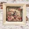 Heavy Ceramic Square Dish Wall Art EASTER Bunny With Bow and Flowers Home Decor Nursery Decor Handmade Decor Gift Idea &nbsp;- JAMsCraftCloset