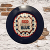 PLATE CHARGER NAVY BLUE PLASTIC ROUND DECOUPAGED Upcycled Repurposed Wall Art or Shelf Sitter RED WHITE BLUE 4TH OF JULY Decor Kitchen Decor Home Decor Wall Art Gift WEDDING - JAMsCraftCloset