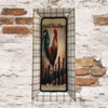 TRAY BLACK and WHITE PLAID Plastic Rectangle Decoupaged Upcycled Repurposed COUNTRY Theme WELCOME ROOSTER Wall Art Shelf Sitter KITCHEN Decor Gift - JAMsCraftCloset