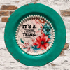 PLATE CHARGER TEAL AQUA PLASTIC ROUND DECOUPAGED Upcycled Repurposed Wall Art or Shelf Sitter IT IS A FOREVER THING Home Decor Wall Art Gift WEDDING - JAMsCraftCloset