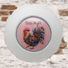 PLATE CHARGER WHITE PLASTIC ROUND Decoupaged Hand Painted Upcycled Repurposed Wall Art DATE NIGHT Home Decor Closet Wall Art Gift - JAMsCraftCloset