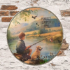 Decoupaged 33 1/3 Vinyl Record PERFECT SUMMER DAY Boy and Dog Fishing Wall Art Shelf Sitter Child's Room Decor Country Farmhouse Home Decor Gift Idea - JAMsCraftCloset